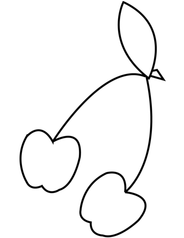 Two Cherries Coloring Page